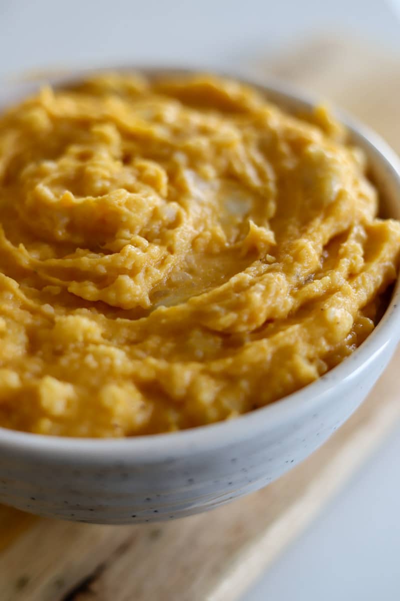 mashed sweet potatoes in a bowl