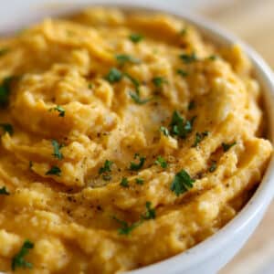 mashed sweet potatoes.