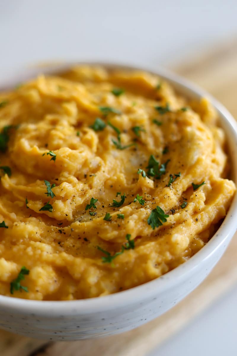 mashed sweet potatoes.