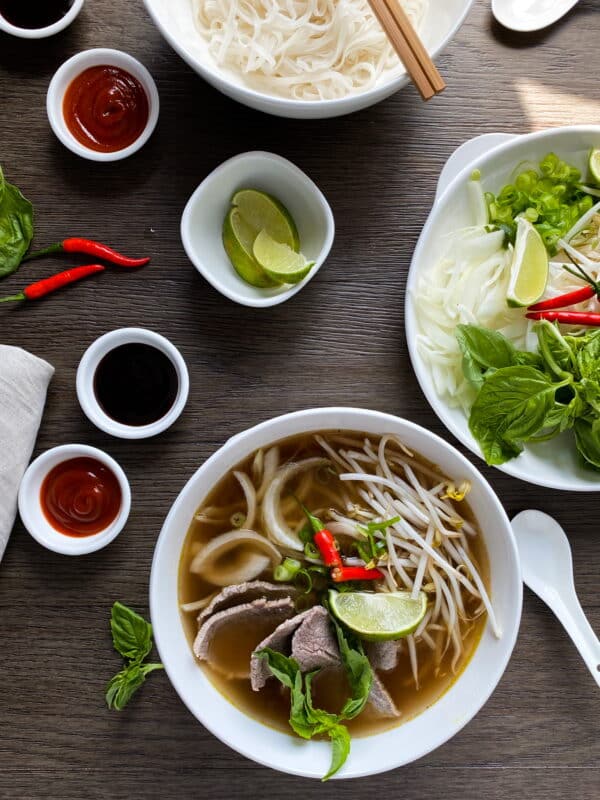 overhead view of pho hanoi