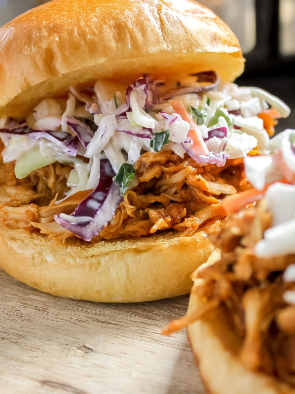 1 BBQ Pulled Chicken Sandwiches (Slow Cooker Style) with Coleslaw