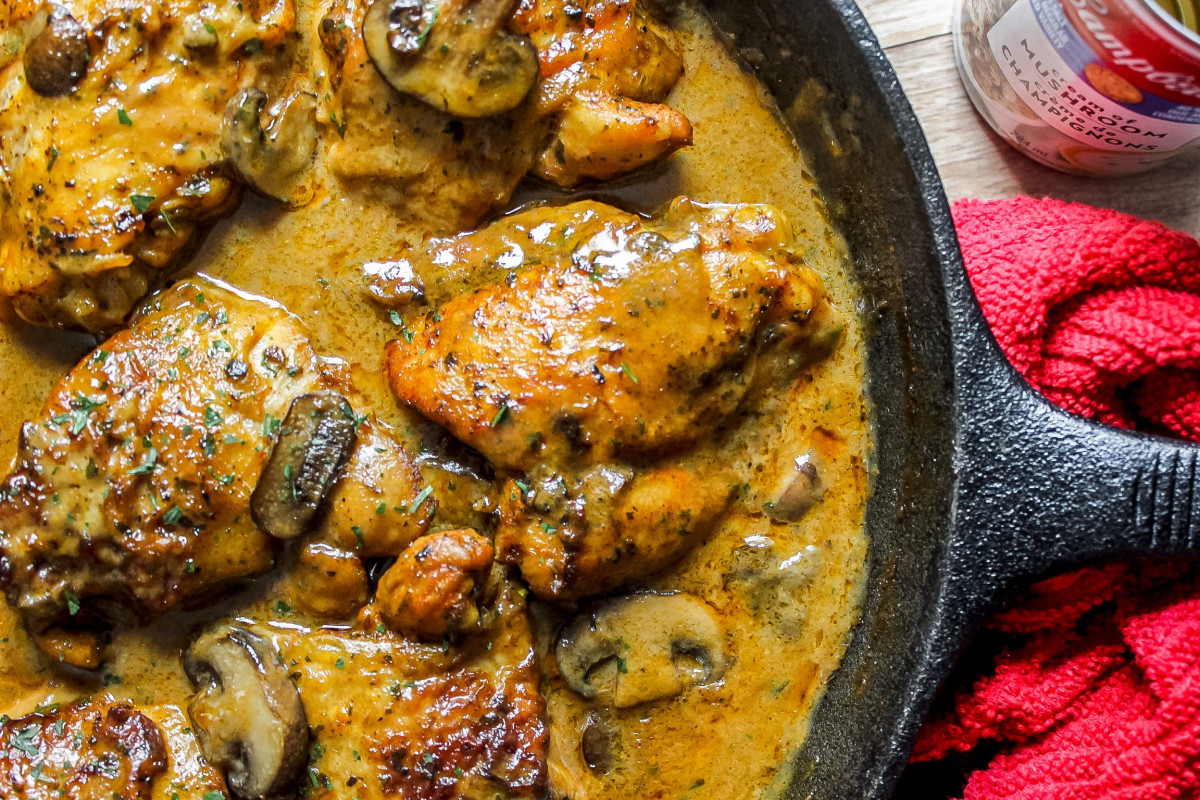 creamy mushroom chicken.