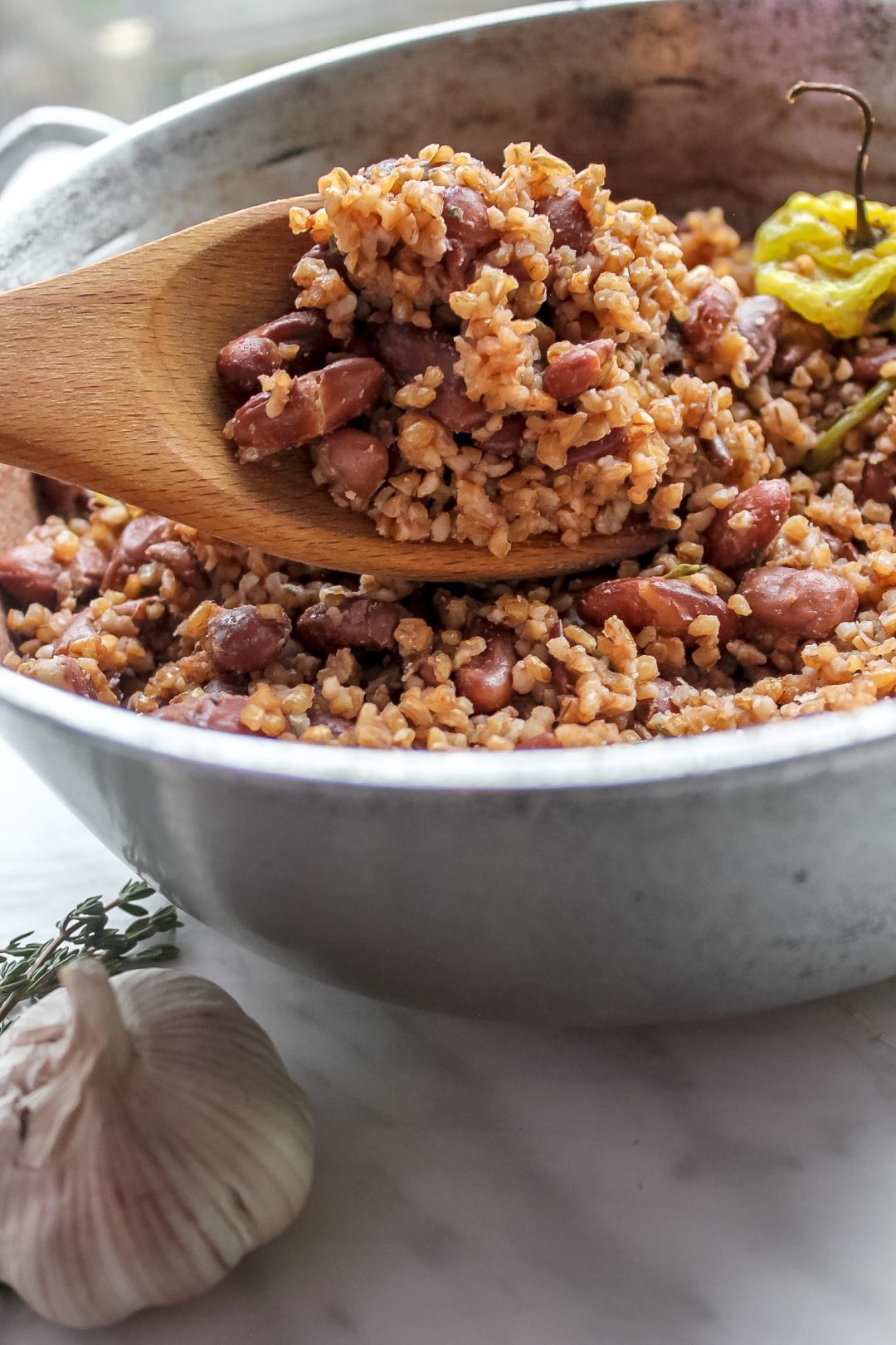 Vegan Jamaican Bulgur Wheat & Peas (Rice & Peas Remix) - The Seasoned ...