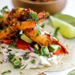 Easy Shrimp Tacos with Chipotle Lime Dressing