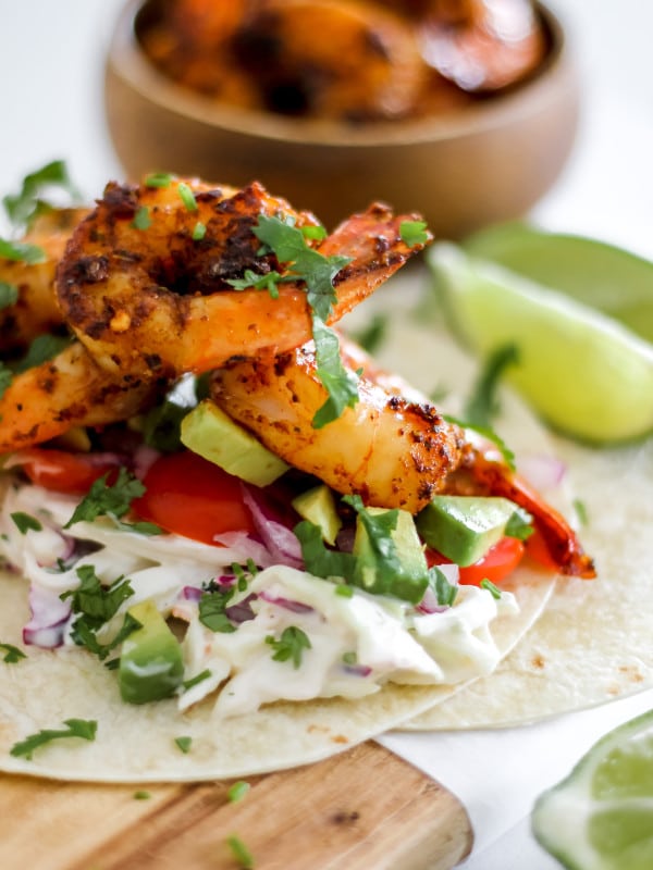 Easy Shrimp Tacos with Chipotle Lime Dressing