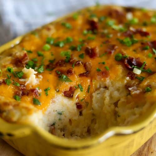 Loaded Twice Baked Potato Casserole - The Seasoned Skillet