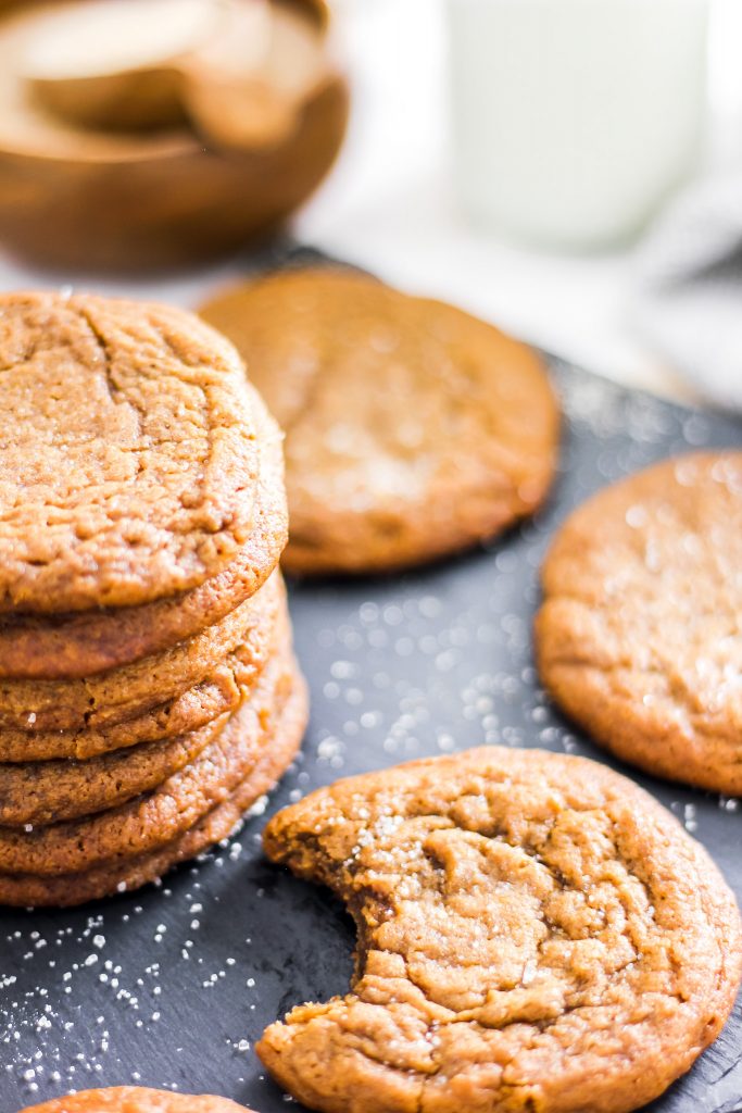 Ginger Molasses Cookies Stack and one biten