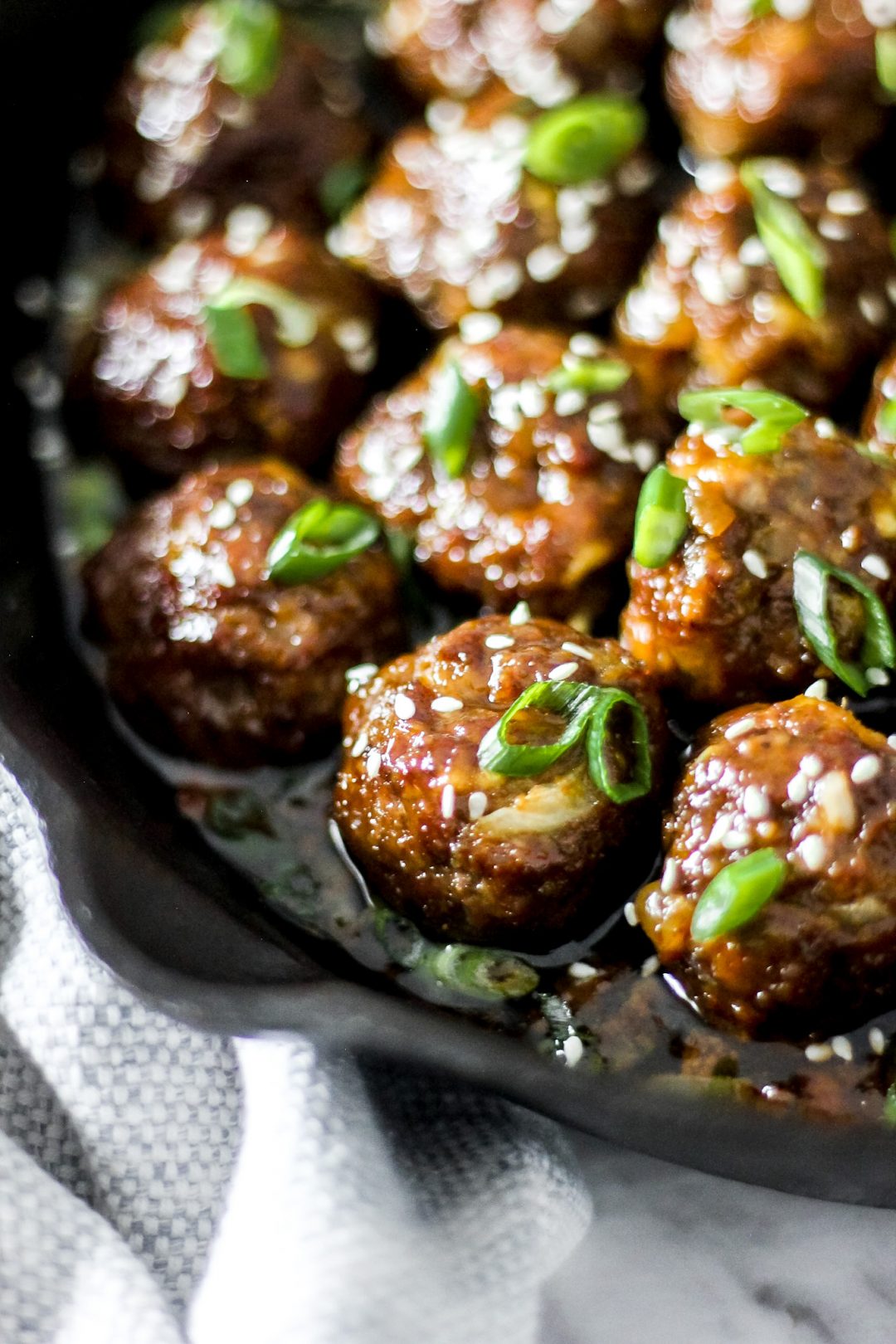 Skillet Baked Hoisin Ginger Mongolian Meatballs The Seasoned Skillet