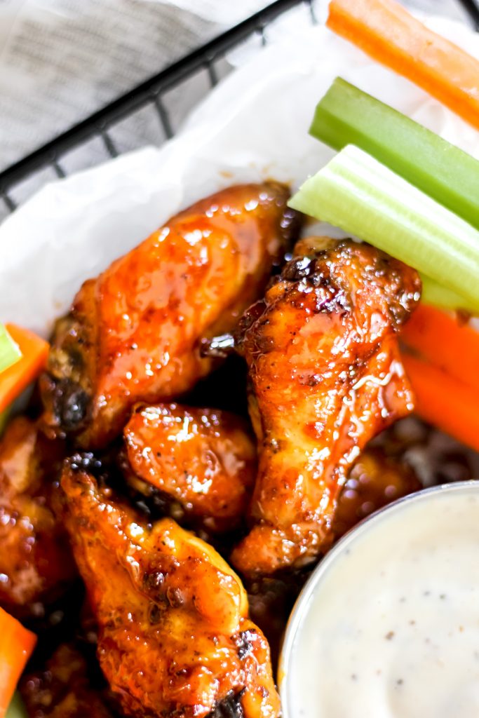 Air-Fryer Sticky Honey Garlic Chicken Wings - The Seasoned Skillet