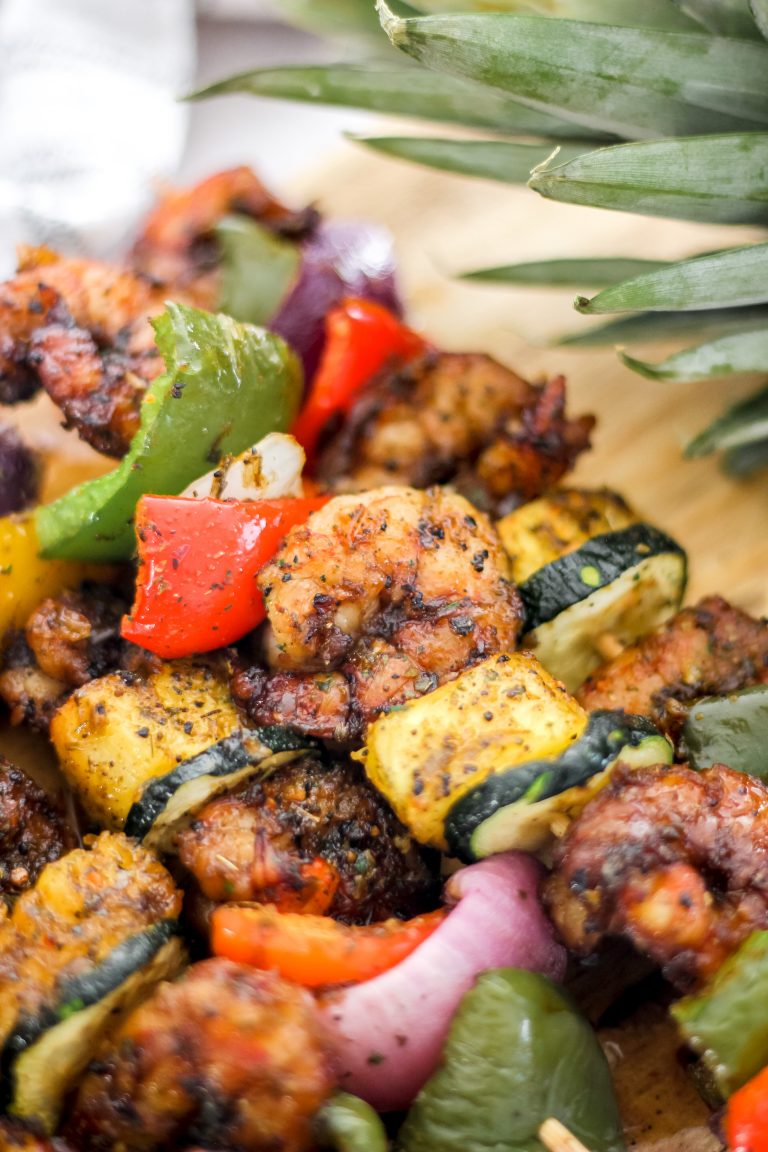Pineapple Jerk Chicken and Shrimp Skewers The Seasoned Skillet