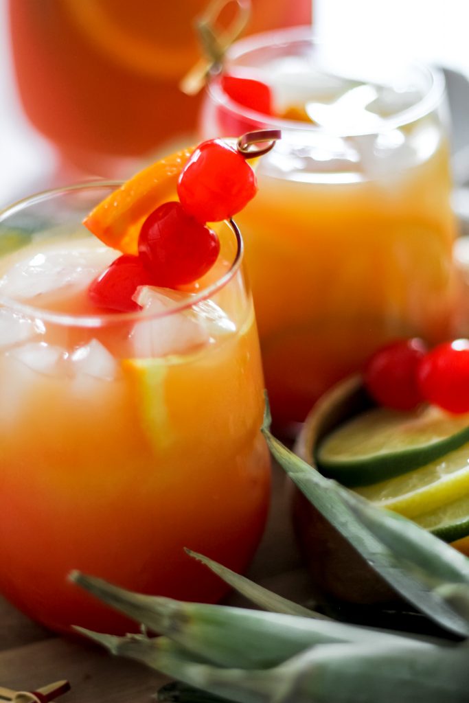 Tropical Rum Punch w/ Cherries