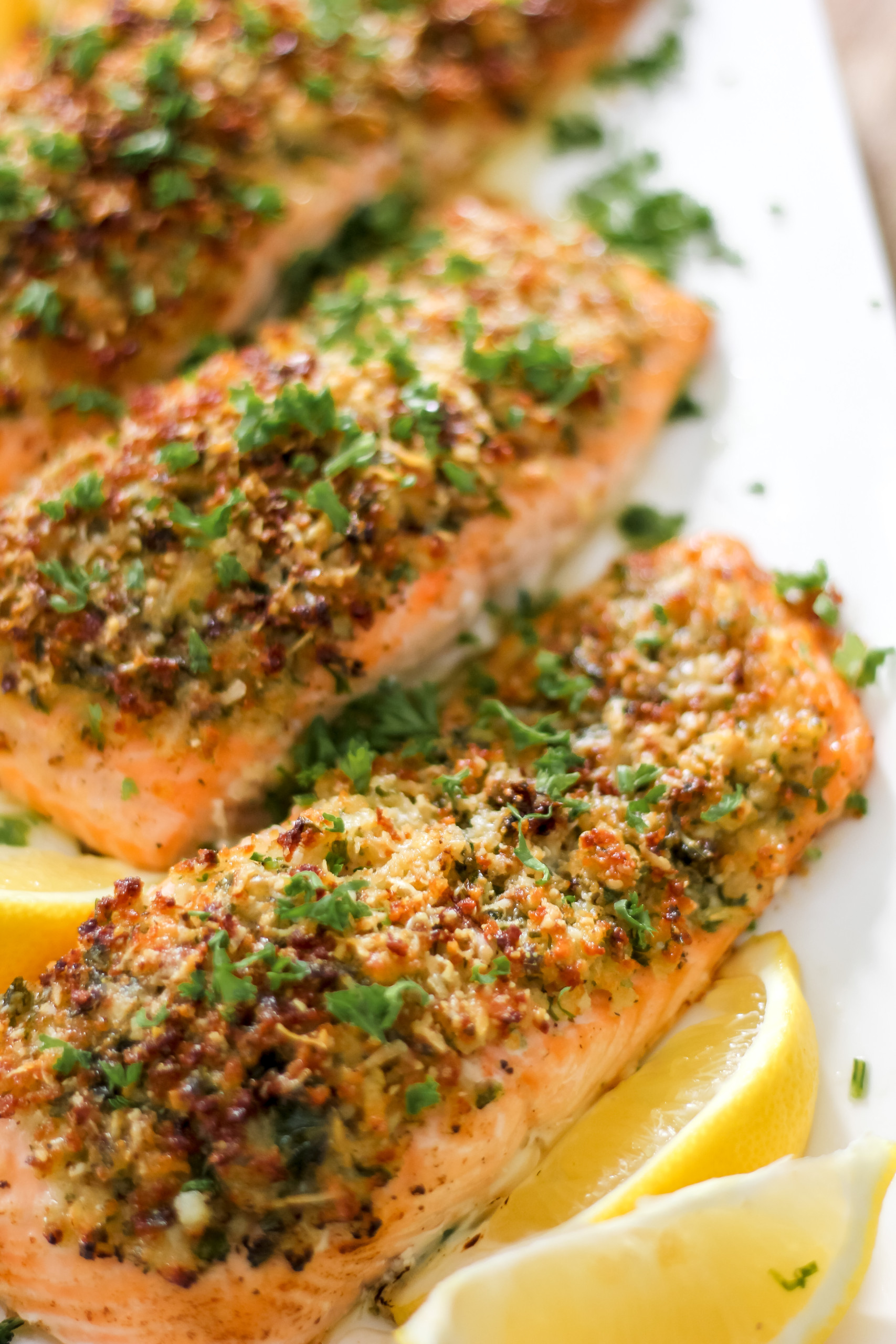 Parmesan Herb Crusted Salmon - The Seasoned Skillet