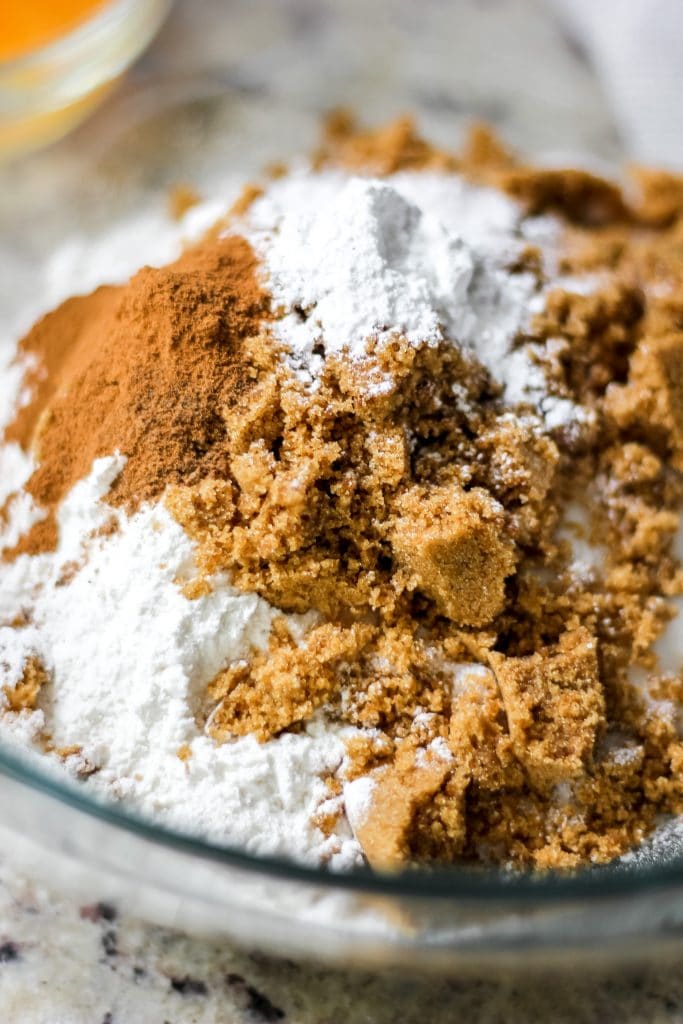 Easy Coffee Cake Muffins Dry Ingredients in a Bowl
