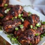 Authentic Jamaican jerk chicken served on a plate
