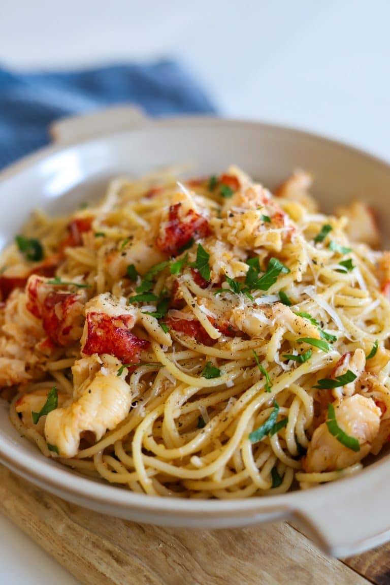 Lobster Pasta with Lemon Butter Sauce - The Seasoned Skillet