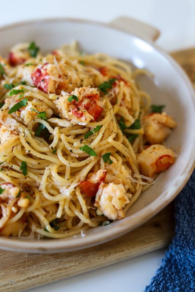 Lobster Pasta with Lemon Butter Sauce - The Seasoned Skillet