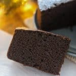 a slice of jamaican alcohol free black cake.