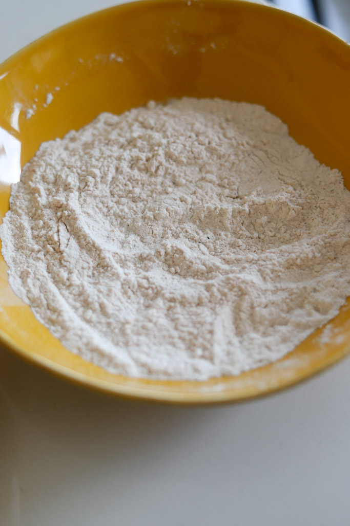 breading station: seasoned flour.