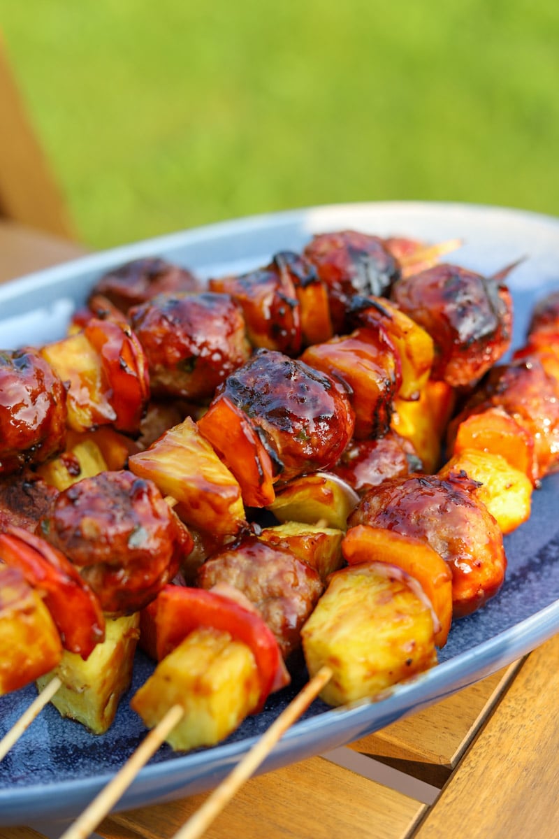 sweet and sour grilled meatballs.