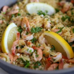 shrimp orzo.