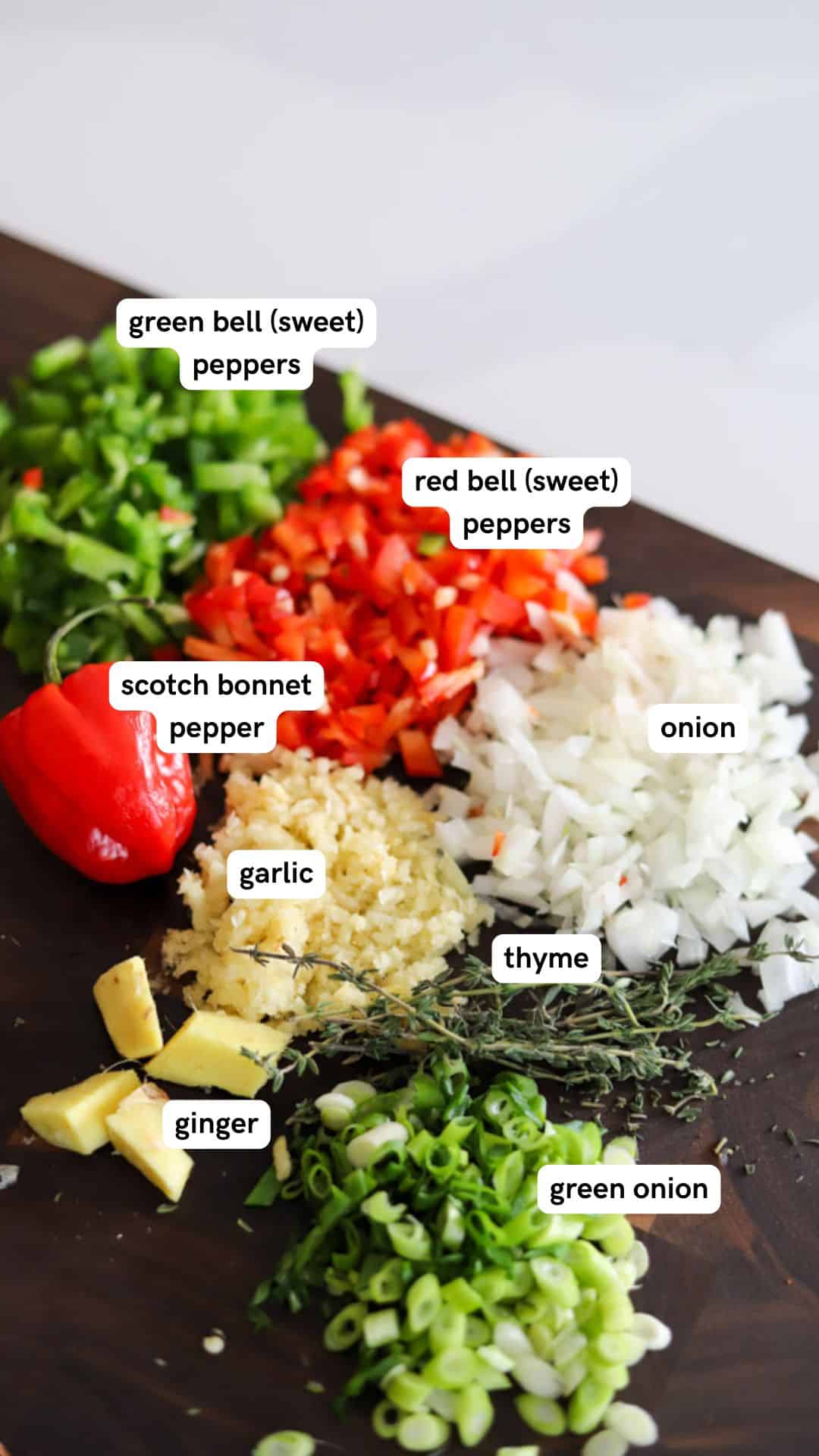 labelled ingredients for jamaican style beef short ribs.