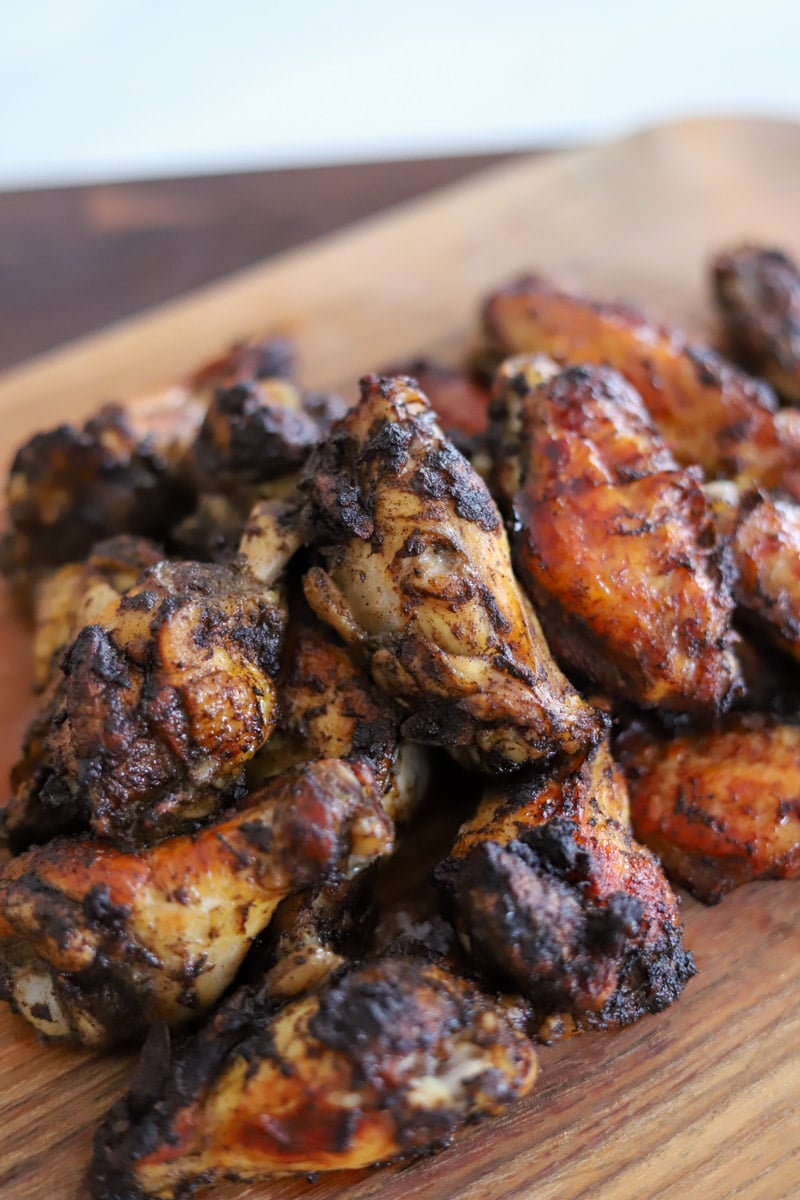 a pile of jerk wings