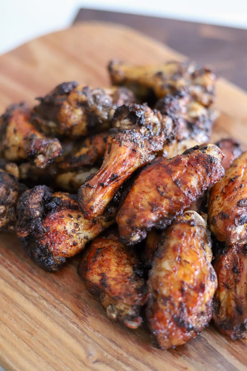 a pile of jerk wings