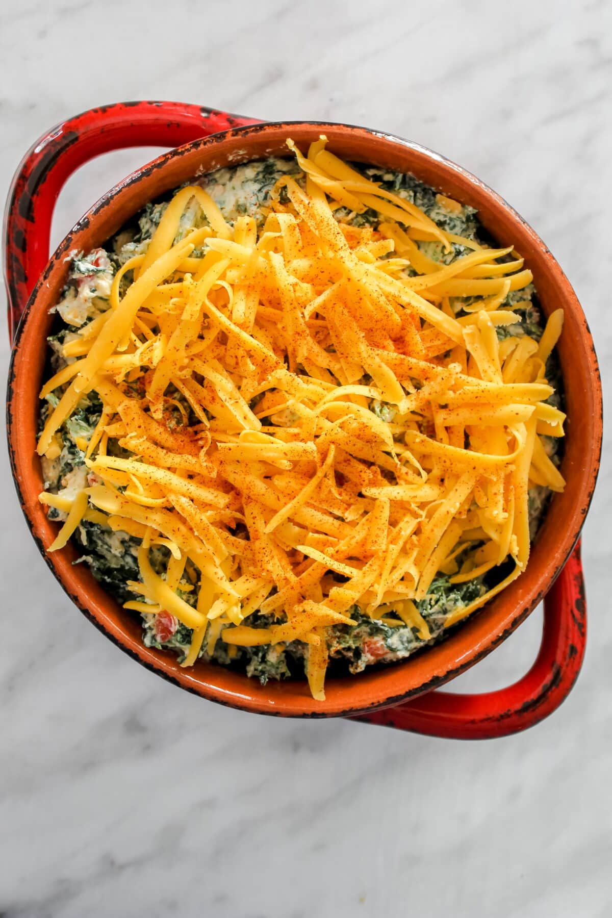 assembled spinach dip