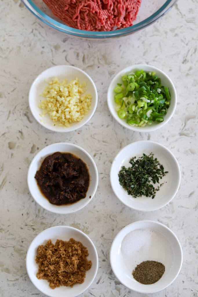 ingredient overlay for jamaican jerk burgers.