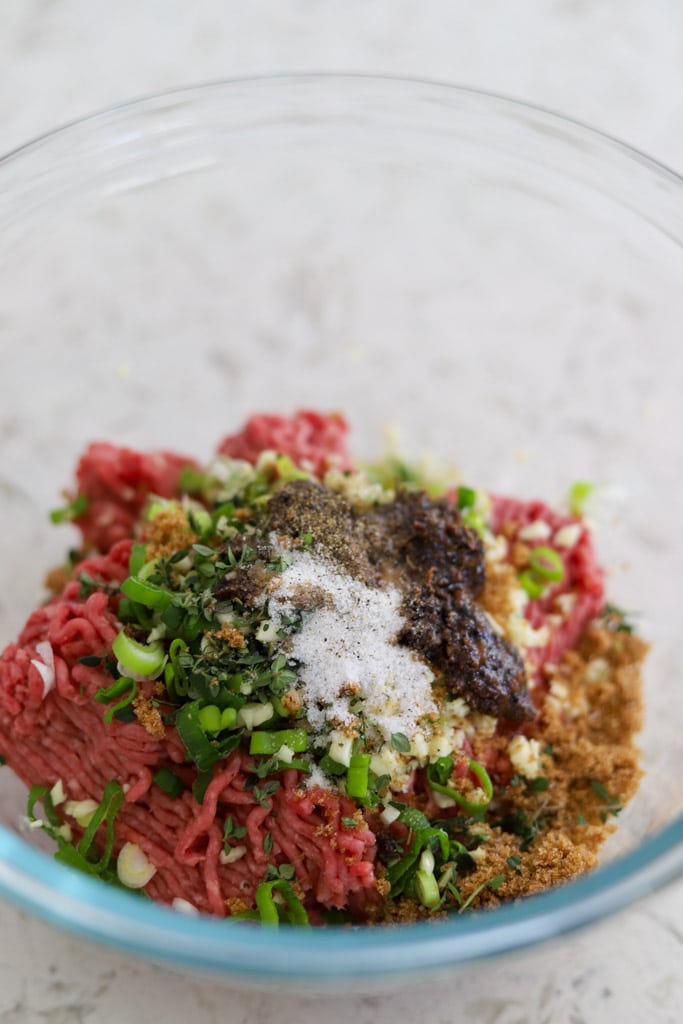 ground beef with jerk seasoning.