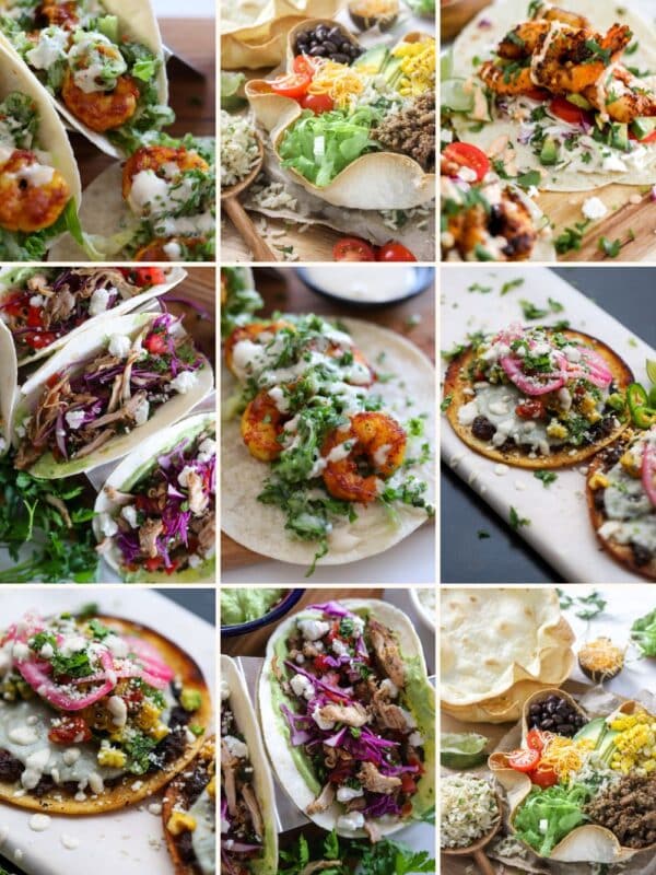 collage of caribbean taco recipes.